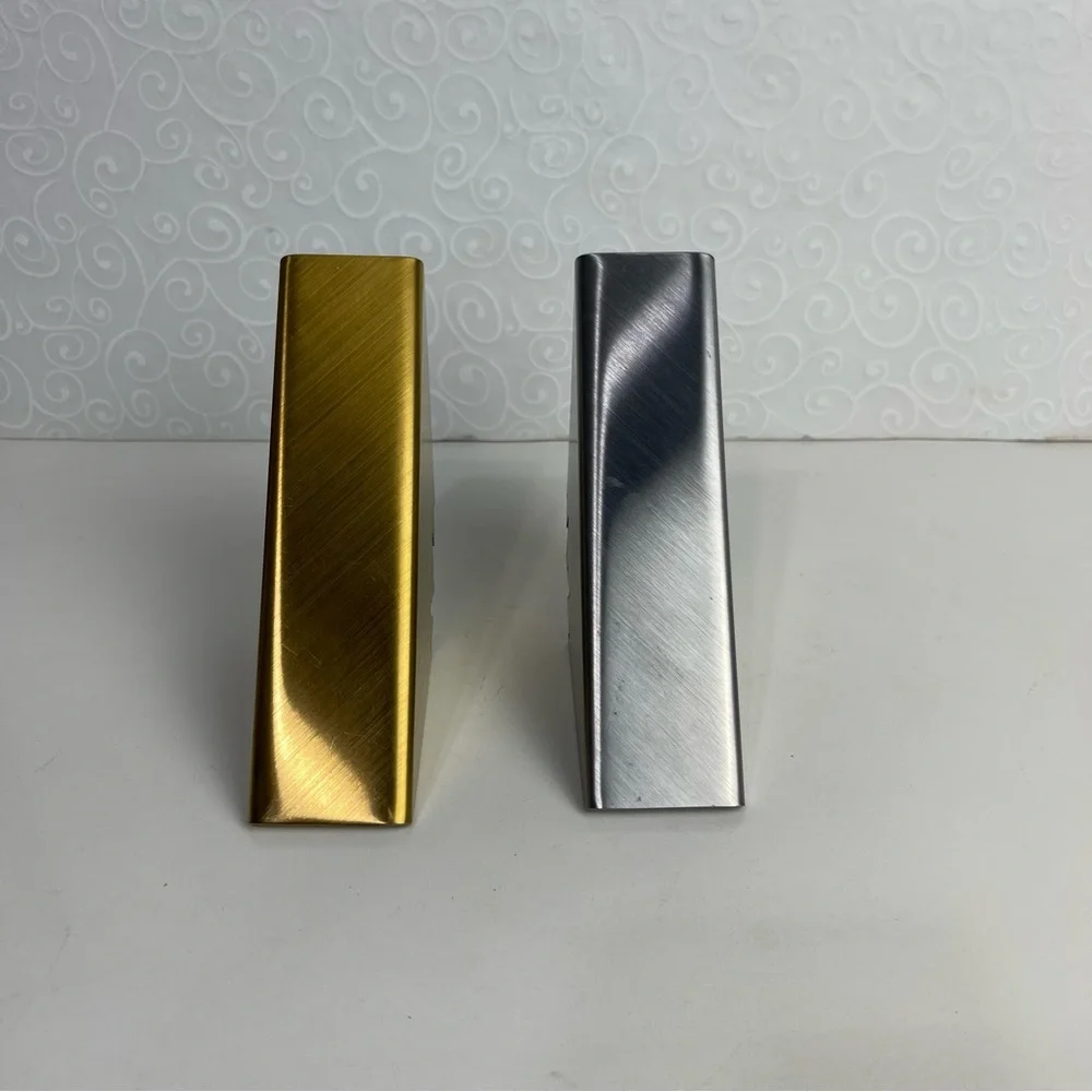 Lot of 2 Napkin triangle holder gold & silver tabletop stainless steel